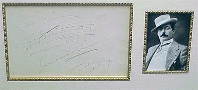 Lot 288 - PUCCINI, GIACOMO Autograph musical quotation...