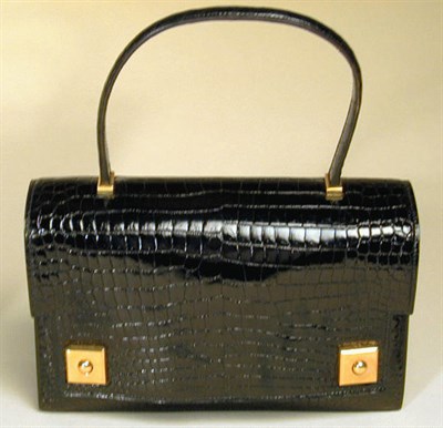 Lot 995 - Hermes Black Crocodile Handbag Piano 1960s...