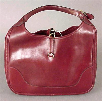 Lot 989 - Hermes Wine Calf Trim Bag 1970s With short...