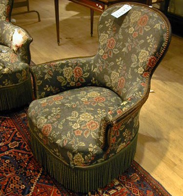Lot 480 - Pair of Victorian Upholstered Armchairs Each...
