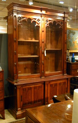 Lot 539 - Victorian Oak Bookcase Cabinet Mid 19th...