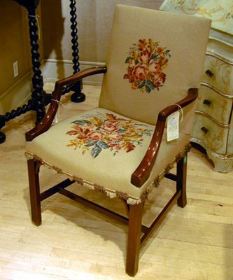 Lot 154 - Pair of Georgian Style Mahogany Needlepoint...