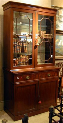 Lot 519 - George II Style Mahogany Bookcase Cabinet