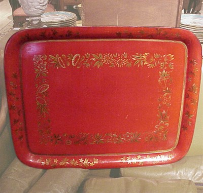 Lot 494 - Regency Style Tole Painted Tray