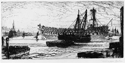 Lot 93 - Seymour Haden THE BREAKING UP OF THE AGAMEMNON...
