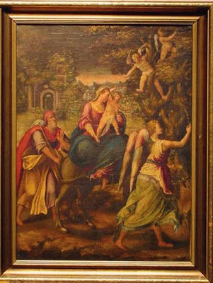 Lot 194 - Emilian School 17th Century FLIGHT INTO EGYPT...