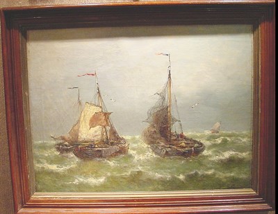Lot 53 - Attributed to Francois Musin FISHING SHIPS IN...