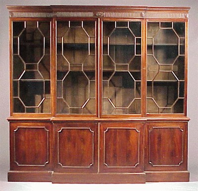 Lot 446 - George III Mahogany Breakfront Bookcase The...