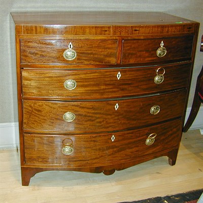 Lot 514 - George III Inlaid Mahogany Bow-Front Chest of...