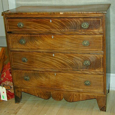 Lot 272 - Regency Banded Mahogany Chest of Drawers