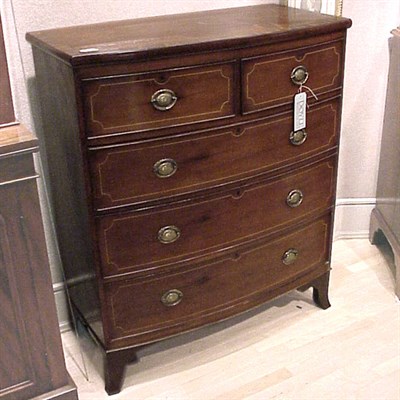 Lot 441 - Late George III Mahogany Bow-Front Chest of...