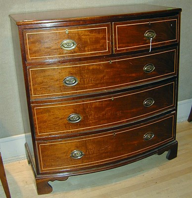 Lot 476 - Regency Mahogany Bow-Front Chest of Drawers