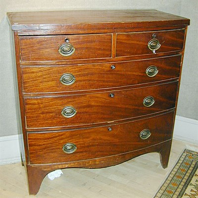 Lot 177 - George III Mahogany Bow-Front Chest of Drawers