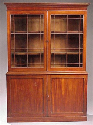 Lot 401 - George III Mahogany Bookcase Cabinet Early...