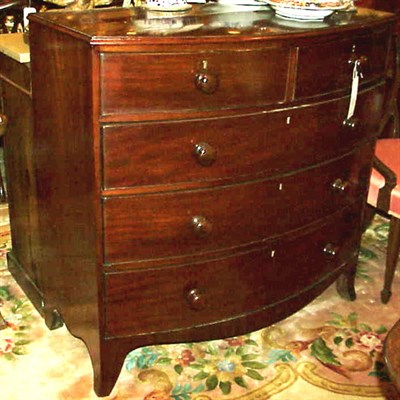 Lot 287 - Late George III Mahogany Bow-Front Chest of...