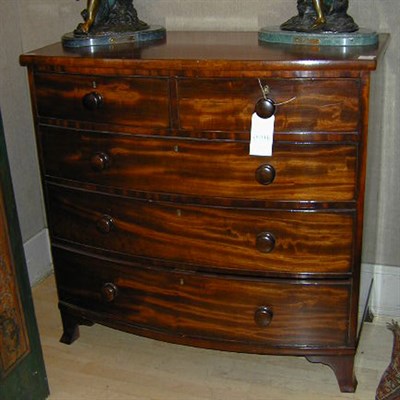Lot 531 - George III Mahogany Bow-Front Chest of Drawers