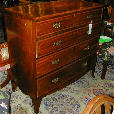 Lot 459 - George III Inlaid Mahogany Chest of Drawers