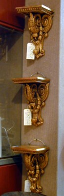 Lot 480 - Set of Three Louis XVI Style Gilt-Wood Wall...