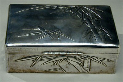 Lot 351 - Chinese Silver Humidor Of rectangular form,...
