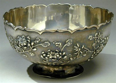 Lot 353 - Chinese Silver Bowl Of flaring form, the sides...