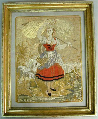 Lot 672A - Two Framed Continental Needlework Pictures...