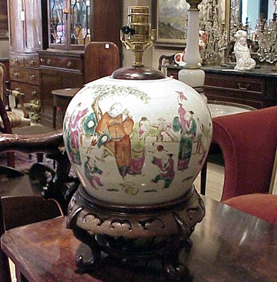 Lot 489A - Pair of Chinese Polychrome-Decorated Jars Each...