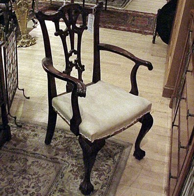 Lot 648 - Pair of Georgian Style Mahogany Armchairs