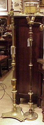 Lot 393 - Two Brass Floor Lamps
