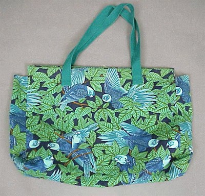 Lot 1008 - Hermes Parrott Print Beach Bag 1980s Cotton...