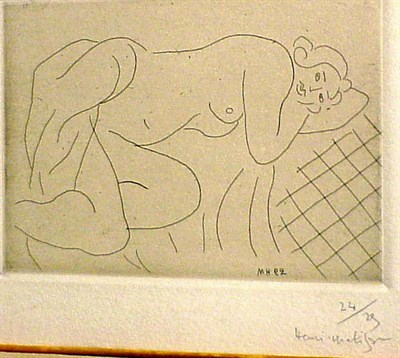 Lot 137 - Henri Matisse NU COUCHE SUR LE COTE, LE BRAS...