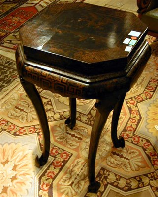 Lot 255 - Chinese Lacquered Octagonal Plant Stand