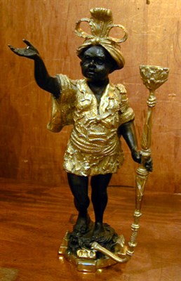 Lot 665 - Pair of Gilt and Patinated-Metal Blackamoors