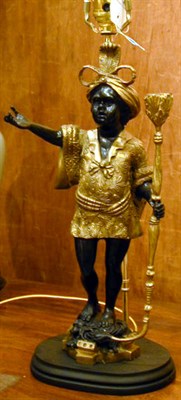 Lot 121 - Pair of Cast Metal Blackamoor Lamps