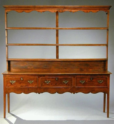 Lot 103 - Provincial George III Style Oak Welsh Dresser...