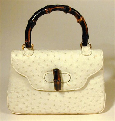 Lot 980 - Gucci Beige Ostrich Bamboo Handle Bag 1960s...