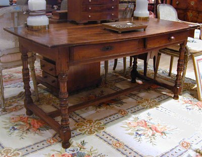 Lot 300 - Provincial Louis XV Style Walnut Refectory Table