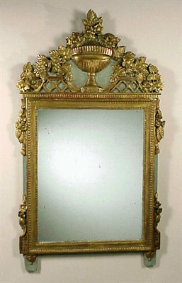 Lot 319 - Louis XVI Style Painted and Gilt Mirror The...