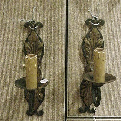 Lot 389 - Pair of Neoclassical Style Wrought Metal...