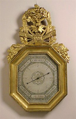 Lot 480 - Louis XVI Gilt-Wood Barometer Selon Toricelli,...