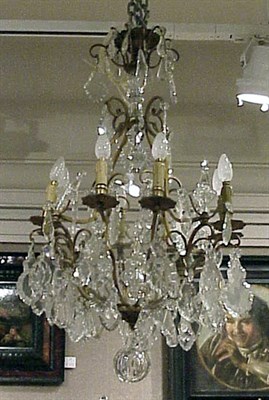 Lot 413 - Louis XV Style Gilt-Metal and Cut Glass...