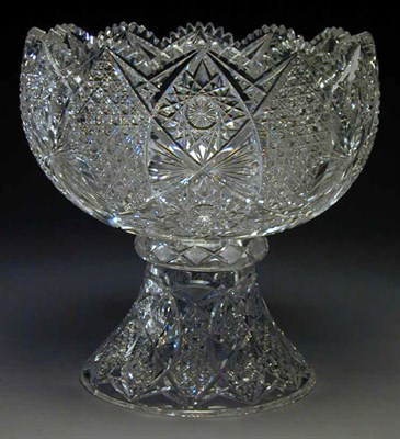 Lot 757 - American Brilliant Cut Glass Punch Bowl on...