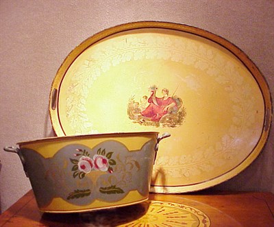 Lot 270 - Tole Painted Tray and Bucket