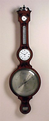 Lot 369 - George III Style Painted Satinwood Barometer...