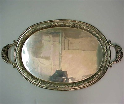 Lot 393 - Austrian Two-Handled Silver Tea Tray Of oval...