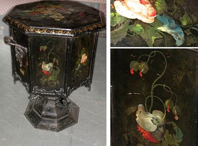 Lot 236 - Victorian Painted and Gilt Tole Coal Scuttle...