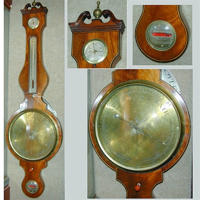 Lot 321 - George III Inlaid Mahogany Barometer P. Borint,...