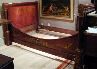 Lot 651 - Empire Gilt-Bronze Mounted Mahogany Bedstead...