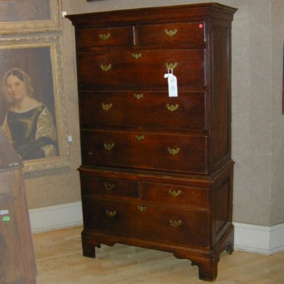 Lot 321 - Provincial George III Oak Chest on Chest
