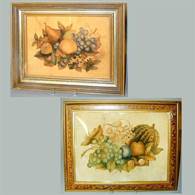 Lot 284 - Two Theorem Paintings on Velvet Mid 19th...
