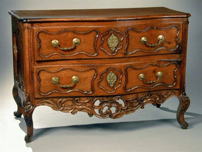 Lot 947 - Provincial Louis XV Walnut Commode Mid 18th...